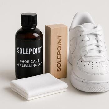 SolePoint ayakkabı bakım seti ve fırça ile temizlenen taban