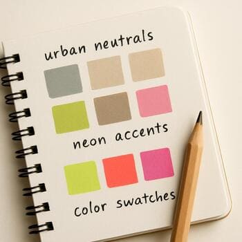 Renk notlarının ve küçük eskizlerin yer aldığı defter sayfası