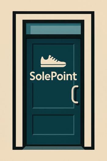 SolePoint mağaza kapısını gösteren afiş