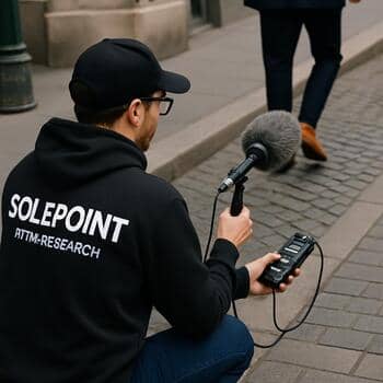 Şehirde adım ritmini kaydeden SolePoint ekibi üyesi