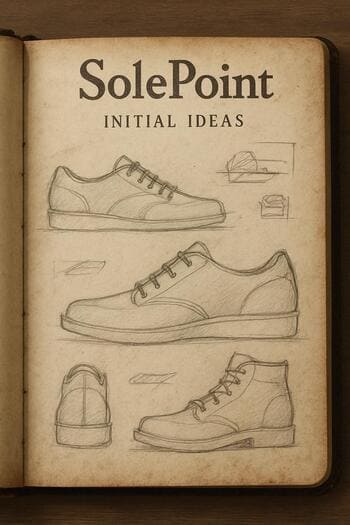 SolePoint markasının ilk ayakkabı eskizlerinin yer aldığı eskiz defteri