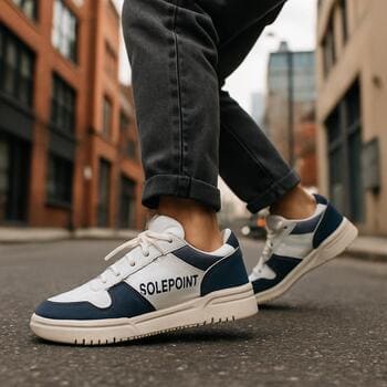 Gece sokakta çalışan SolePoint ayakkabılı genç garson