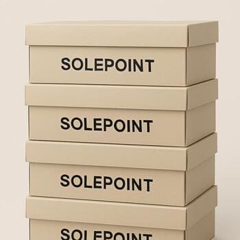 SolePoint ayakkabı kutularının üst üste dizildiği koleksiyon yığını