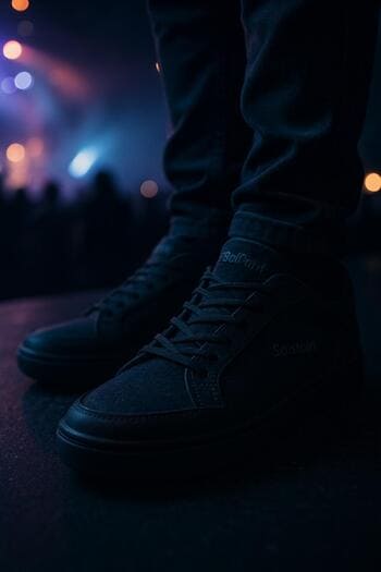 Gece konseri için hoodie ve SolePoint Night Shift kombin görüntüsü