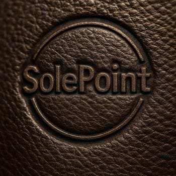 SolePoint logo baskısının taban kenarındaki görünümü