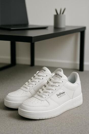 Ofis masasının yanında SolePoint Street Classic sneaker